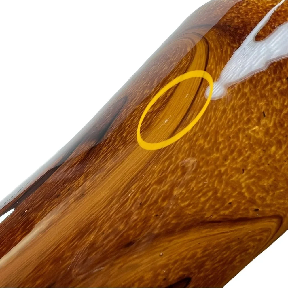 Root Beer Brown Swirled Speckled Glass Cylinder Vase